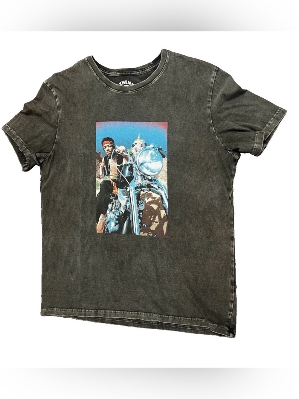 Lucky Brand Jimi Hendrix Motorcycle Band Tee Gray Large